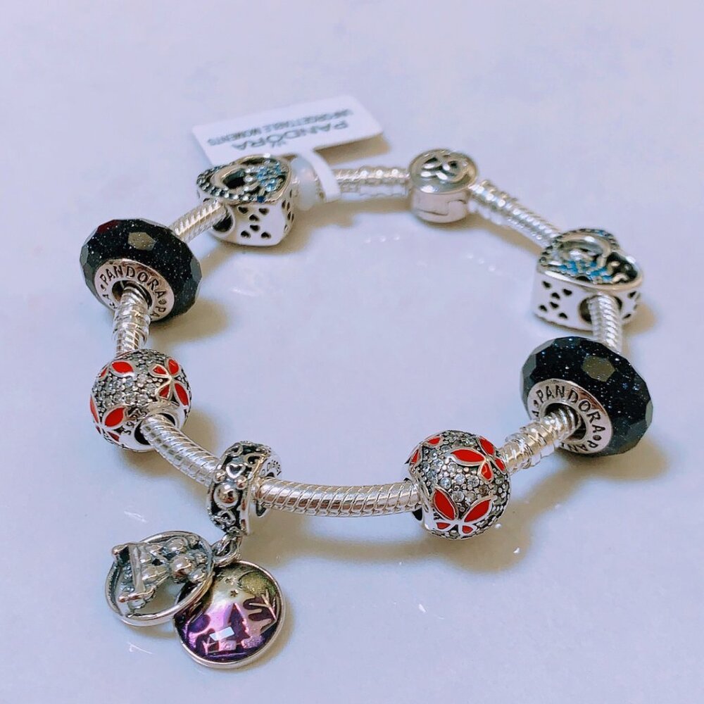 Pandora Snake Chain Bracelet Set Sterling Silver